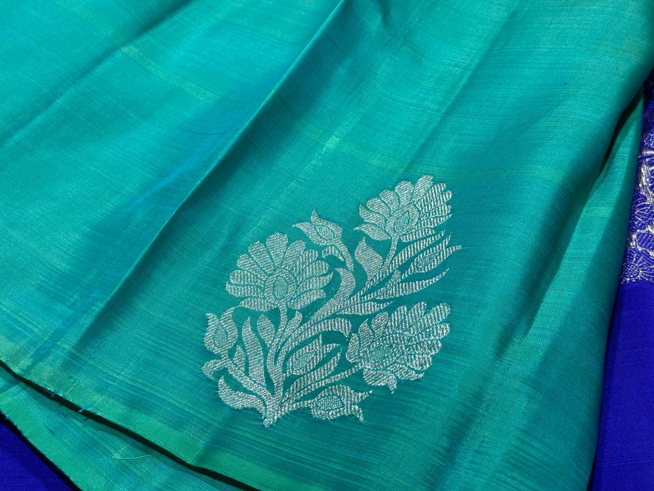 Blue Violet dual tone bluish green jacquard
