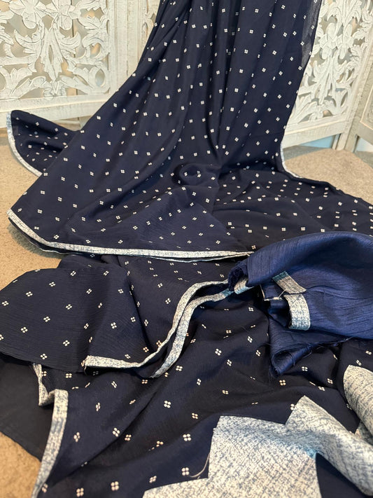 Navy blue Georgette