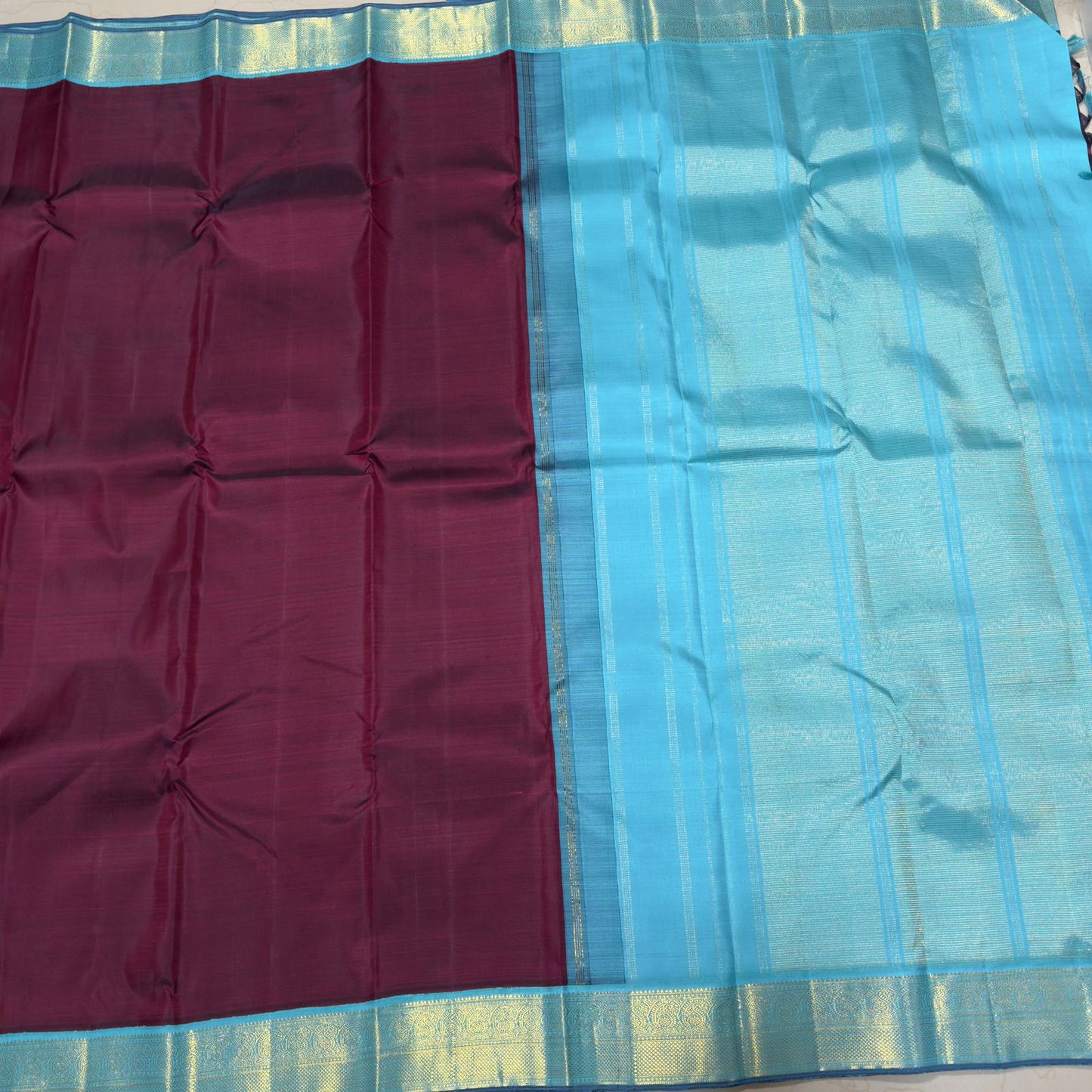 Maroon with Ananda blue