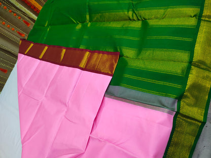 Lotus pink Ganga Jamuna Korvai