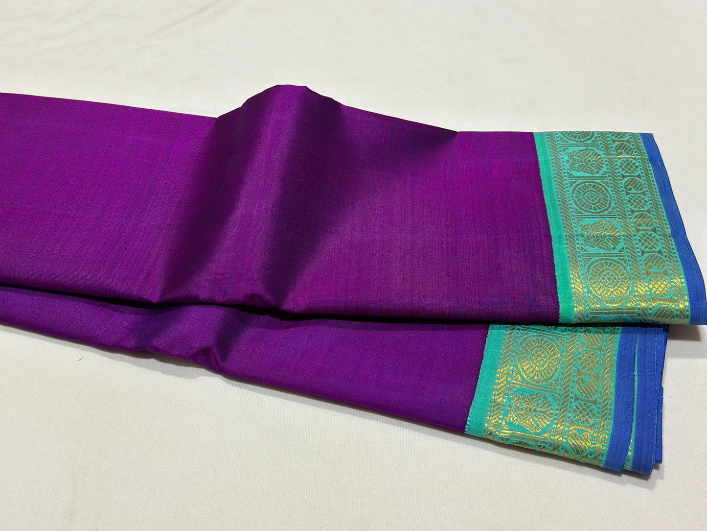 Deep Magenta bluish green korvai