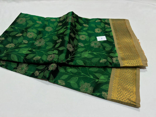 Tussar with soft rose pink handblockself contrast