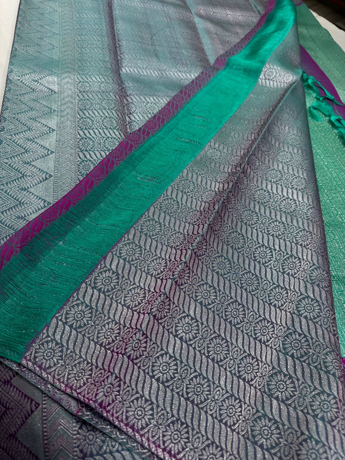 Sea green purple Jacquard