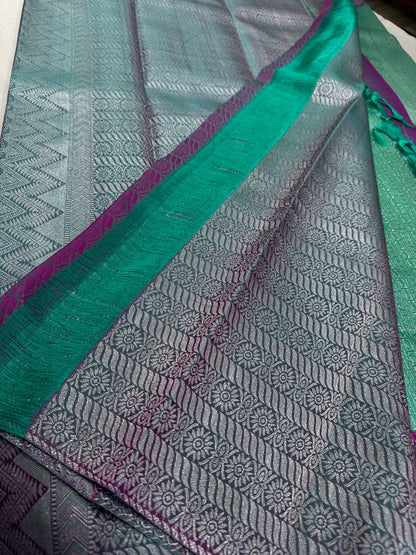 Sea green purple Jacquard