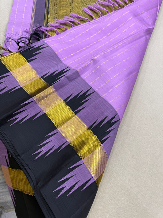 Lavender / purple temple border vertical vangi lines