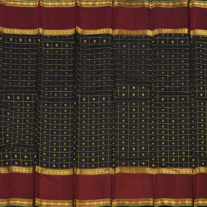 Black with maroon checks laksham buttas rettapate