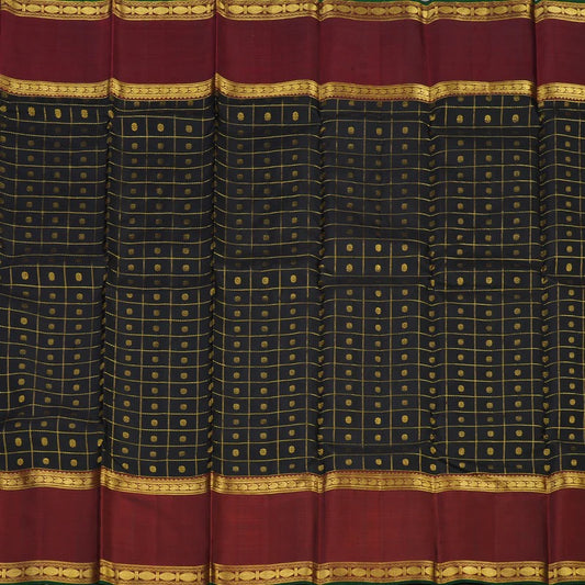 Black with maroon checks laksham buttas rettapate