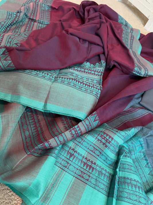 Soft Bengal Cotton dual tone purple / teal