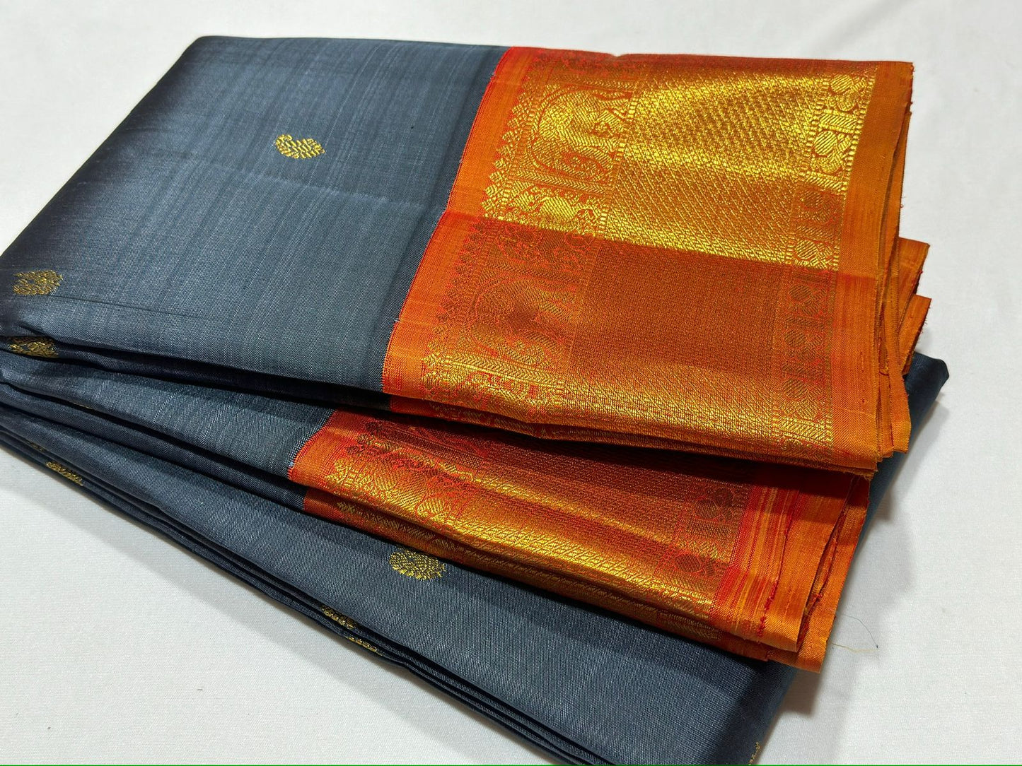 Dark grey with rustic orange