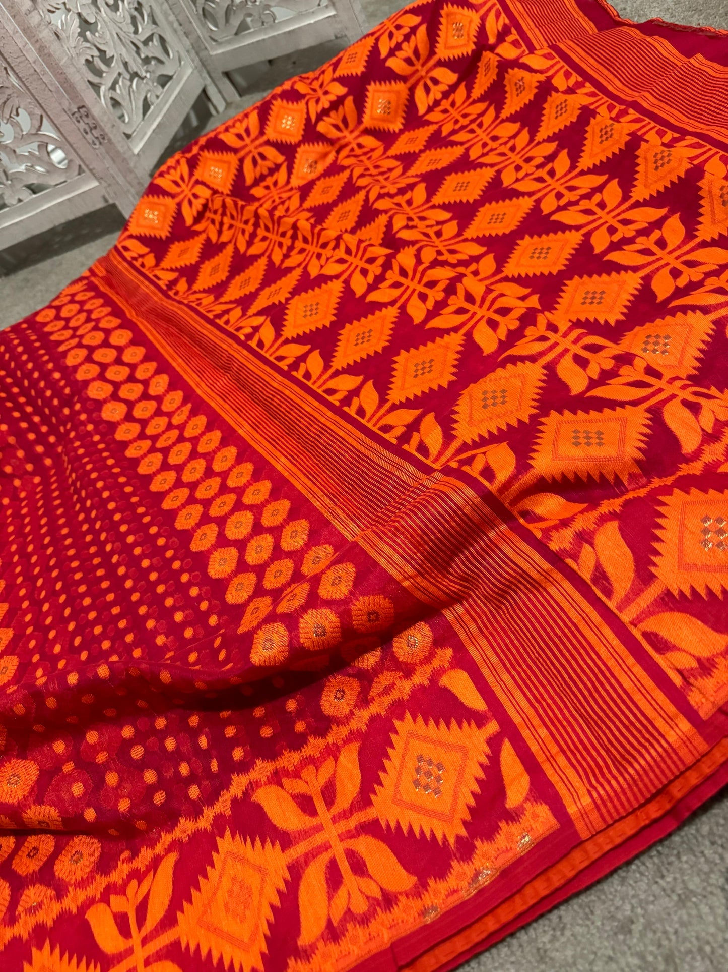 Jamdhani - Red / orange