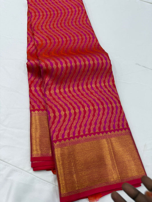 Red orange dual tone jacquard
