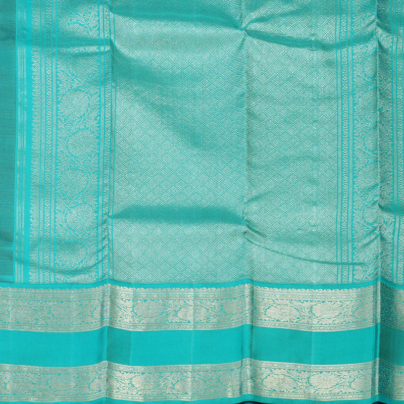 Royal blue Zari small checks neli vangi / teal rettapate