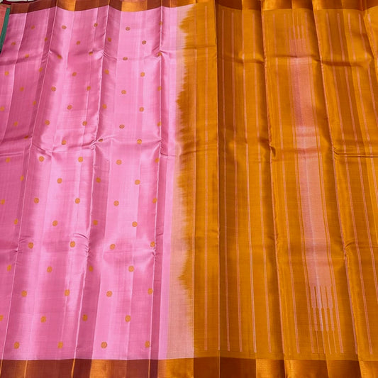 Soft pink/orange mustard with buttas