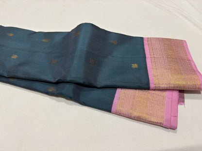 Greyish blue with pink buttas korvai