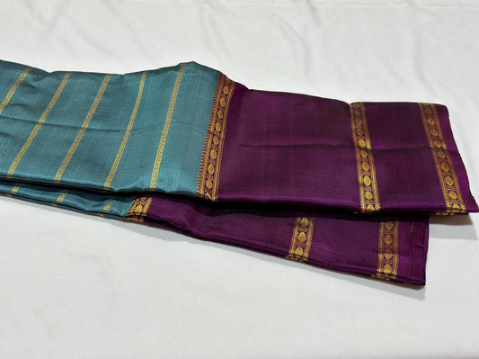 Teal blue with wine veldhari long border