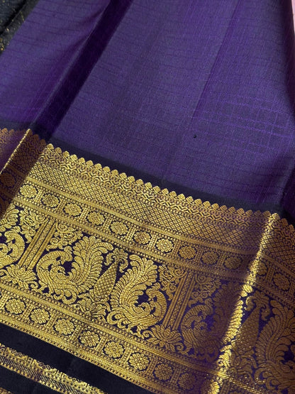 Soft Pink with kanchana blackish blue muthukattam korvai
