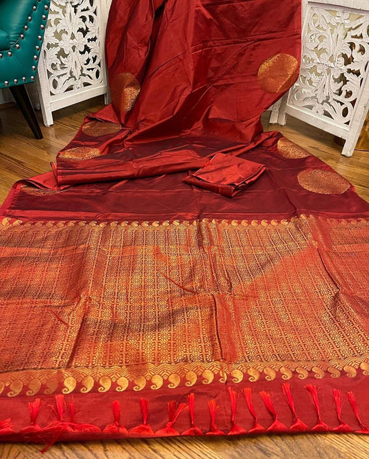 Soft Tussar Silk Rust