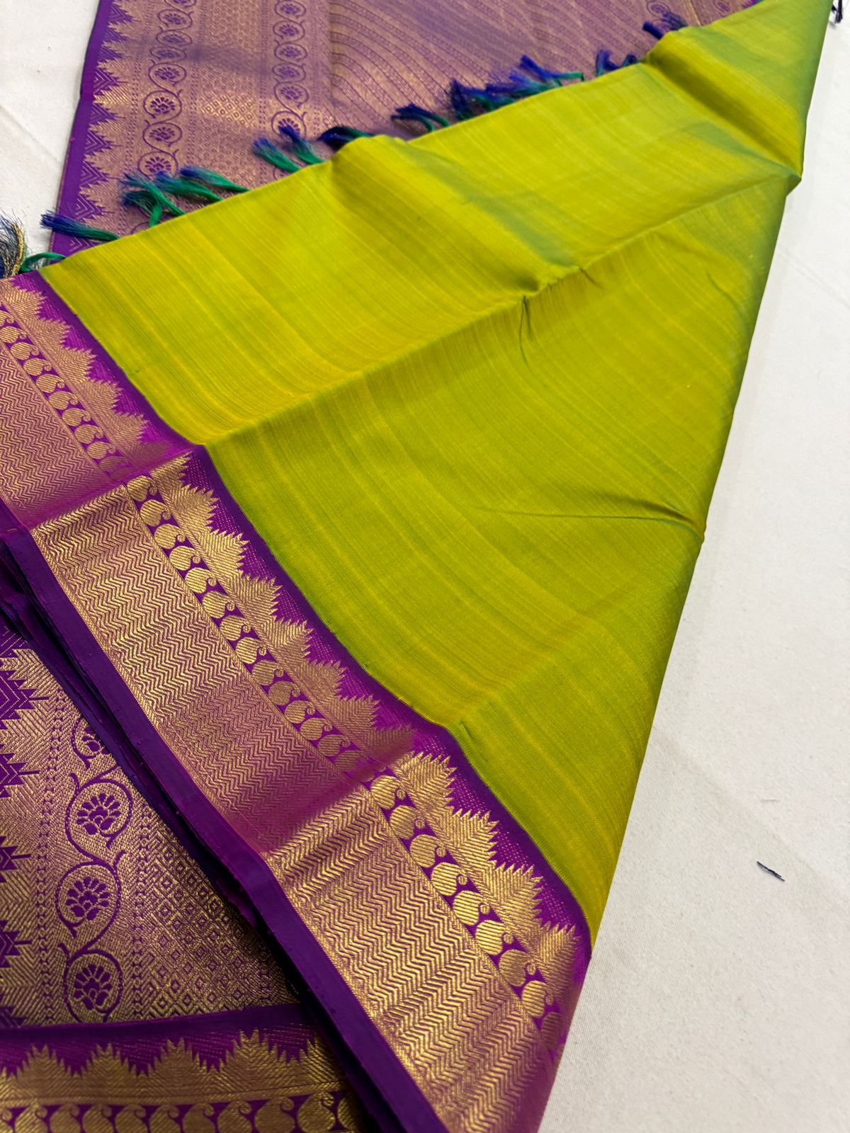Neon green purple korvai