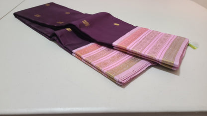 Dark brown pastel pink korvai varisaipet buttas
