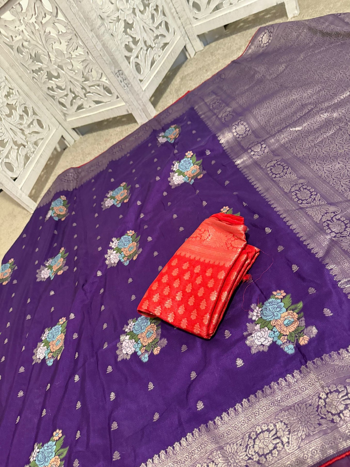 Pure Tissue benarasi - Purple
