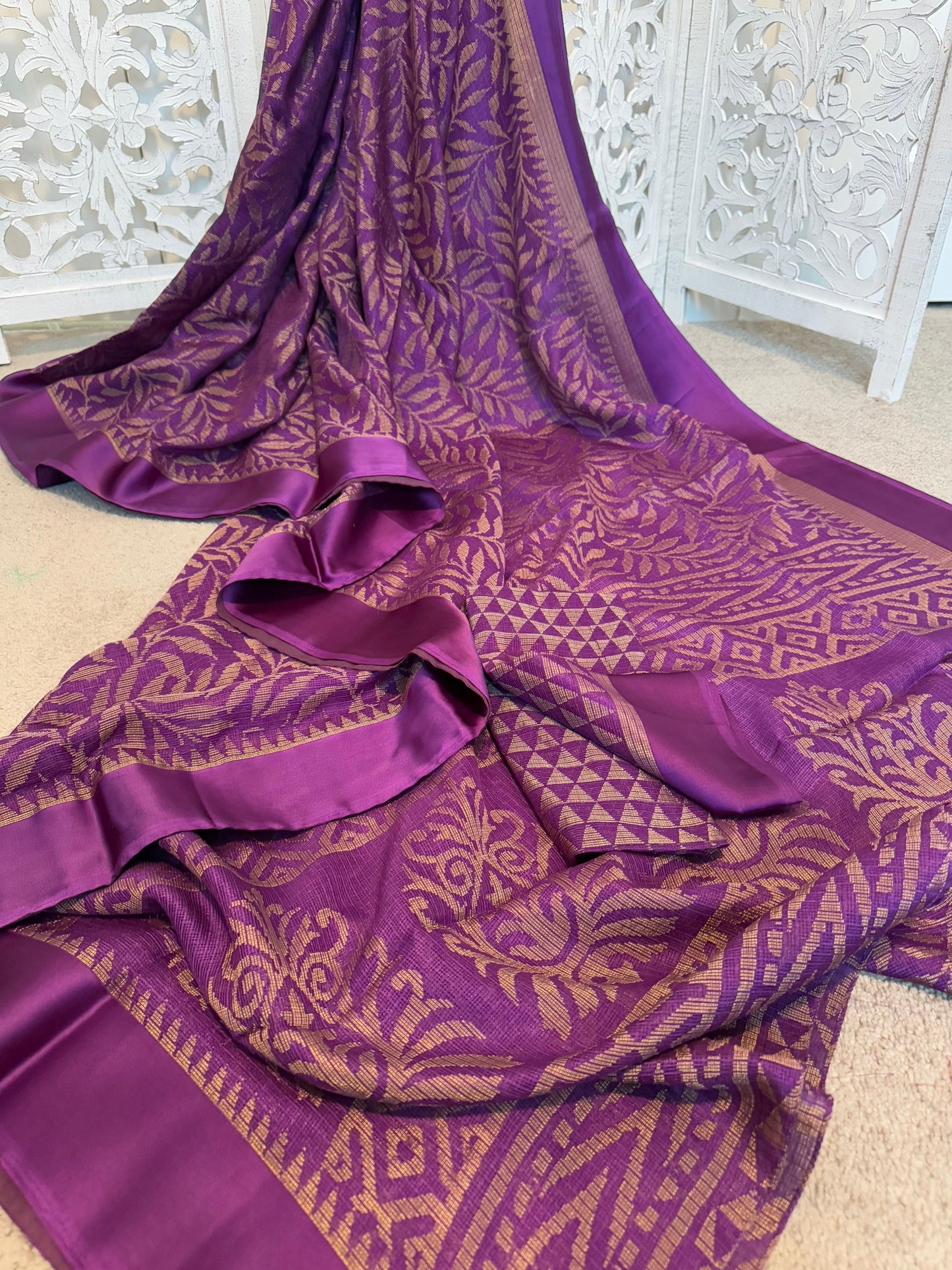 Soft Silk Satin Border - Magenta