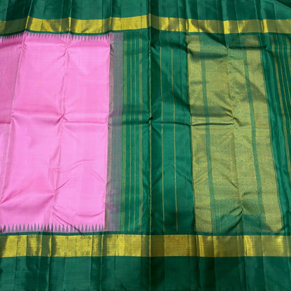 Pink with bottle green contrast
