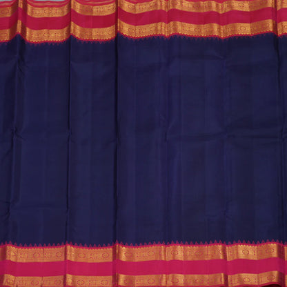 Dark blue / rani pink rettapate korvai