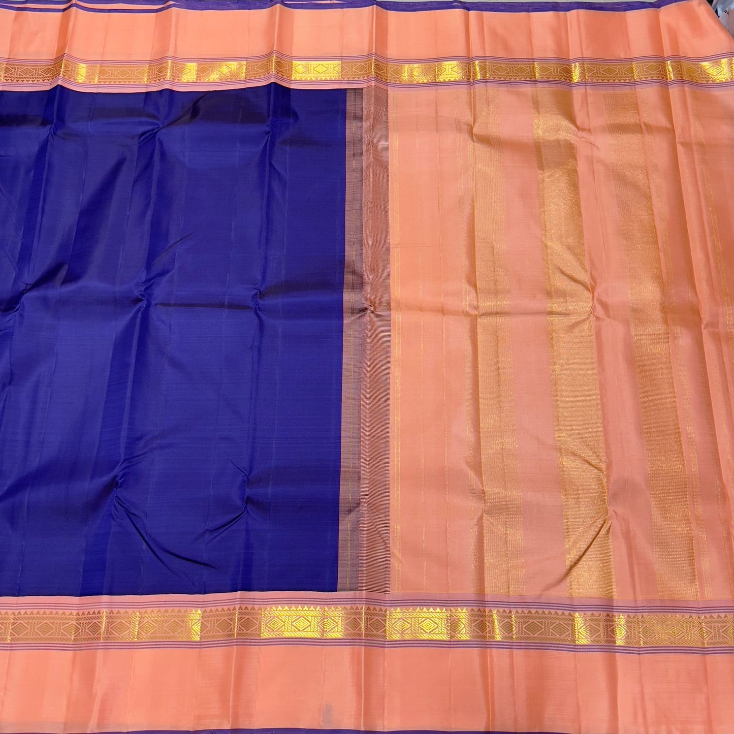 Royal blue patel rettapate korvai
