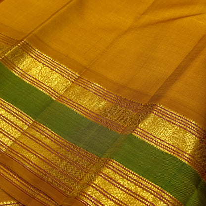 Bottle green with mustard korvai