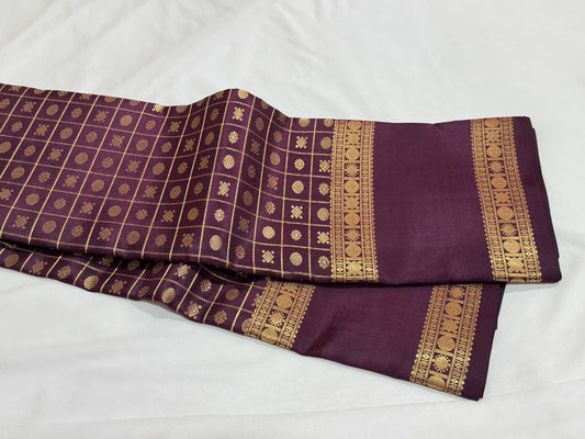 Snuff brown with gold vintage style 1000 buttas kalshetra kili motiffs