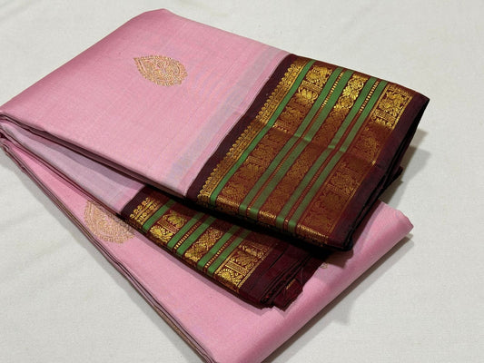 Lotus pink with burgundy varisaipet buttas korvai