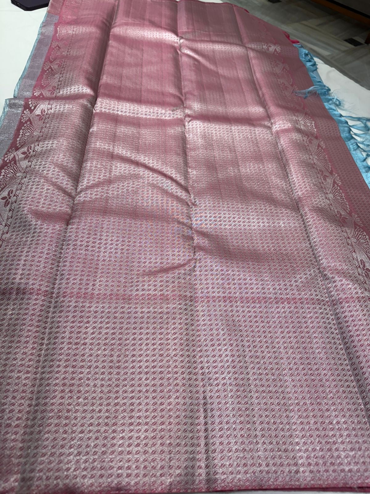 Sea blue / rust brown Jacquard