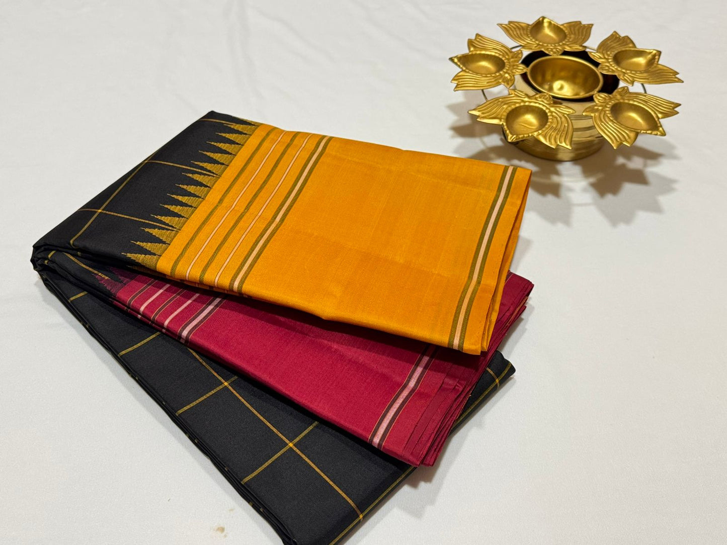 Black checks red/yellow Ganga Jamuna