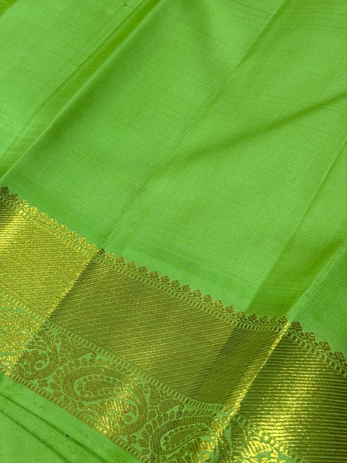 Red with Pastel green korvai