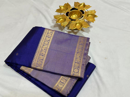 Royal blue with lavenderish blue with rettapate buttas