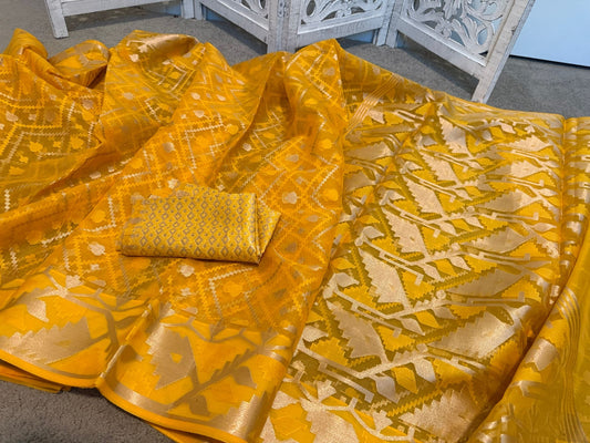 Muslin Jamdhani Yellow