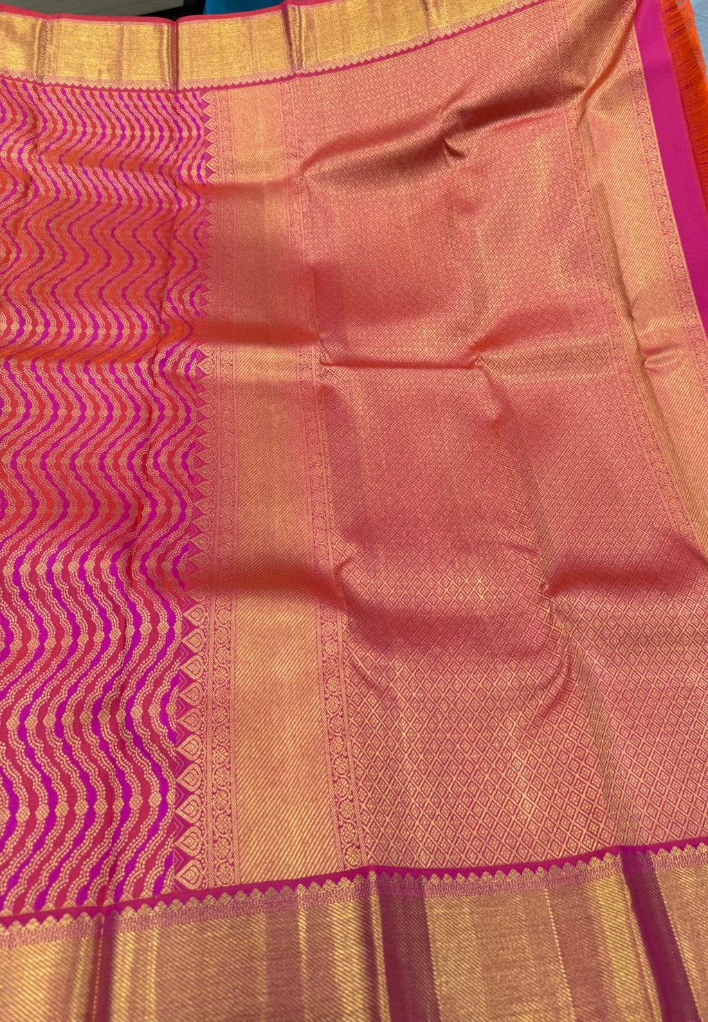 Red orange dual tone jacquard