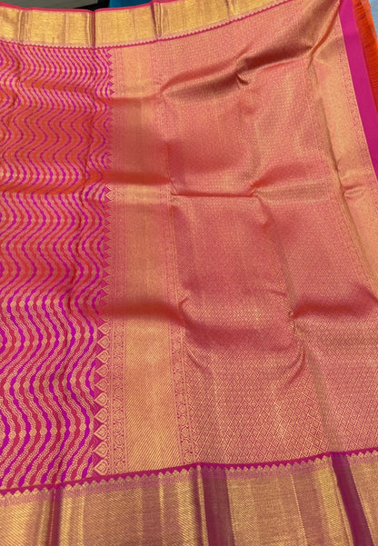 Red orange dual tone jacquard