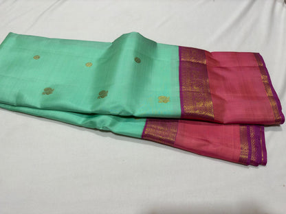 Mint green with soft pink buttas korvai