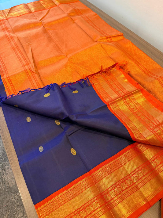 Dark Blue / orange varisaipet buttas korvai