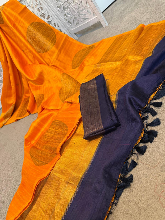 Turmeric Yellow Tussar Benarasi