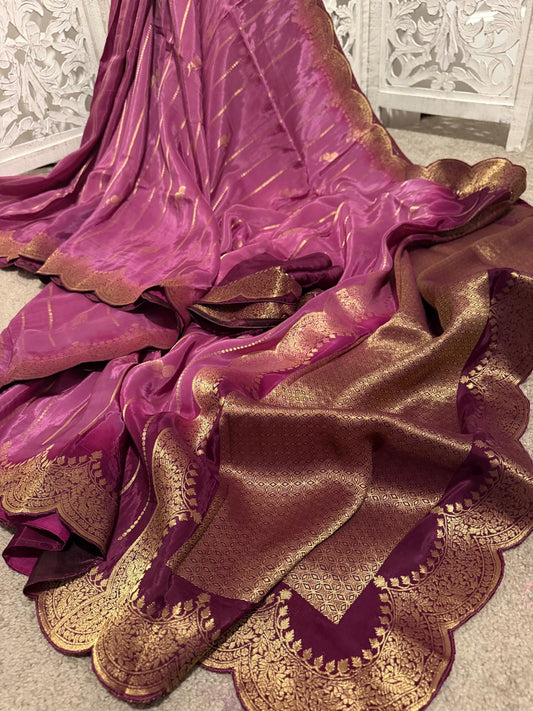 Pure Organza benarasi - Purple