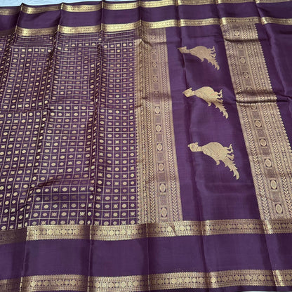 Snuff brown with gold vintage style 1000 buttas kalshetra kili motiffs