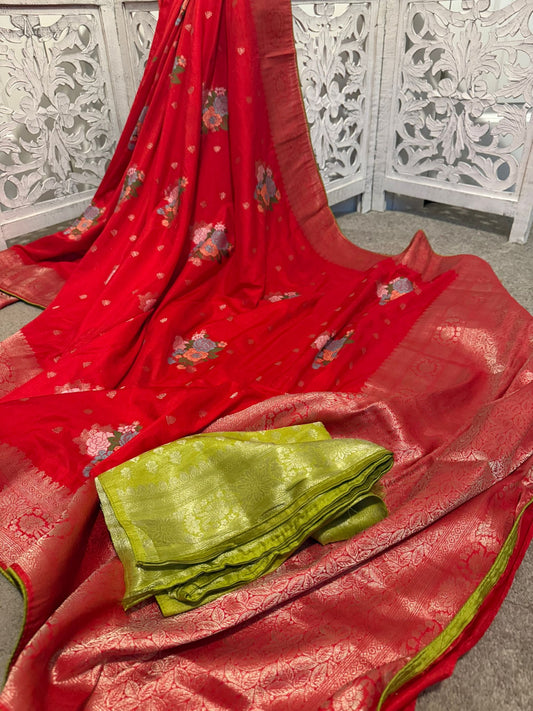 Pure Tissue benarasi - Red