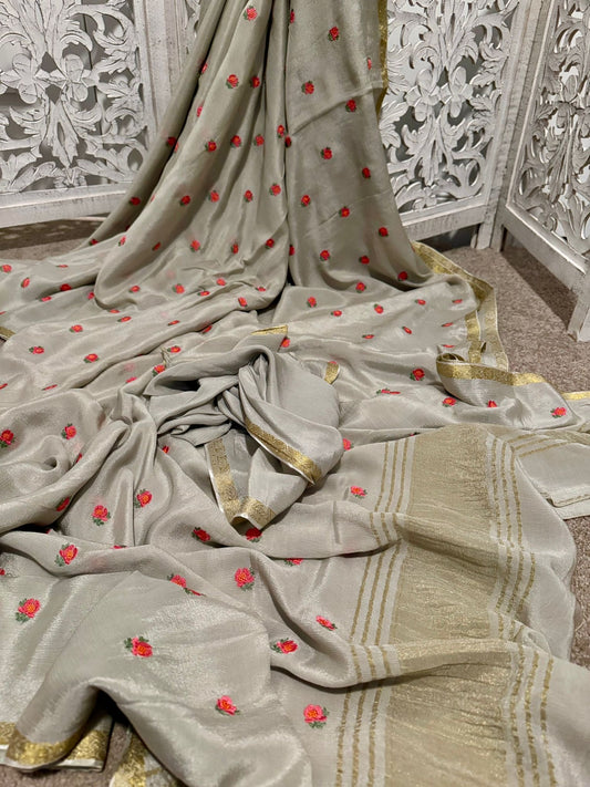 Munga crepe georgette embroidery grey