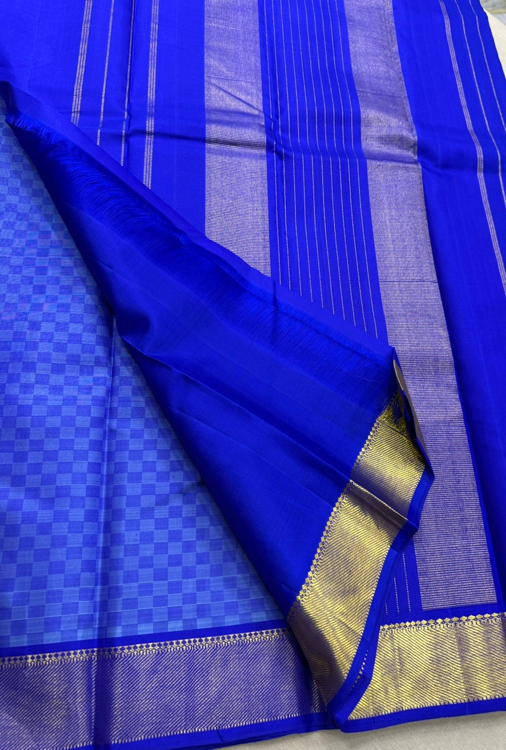 Royal blue carpet checks self contrast
