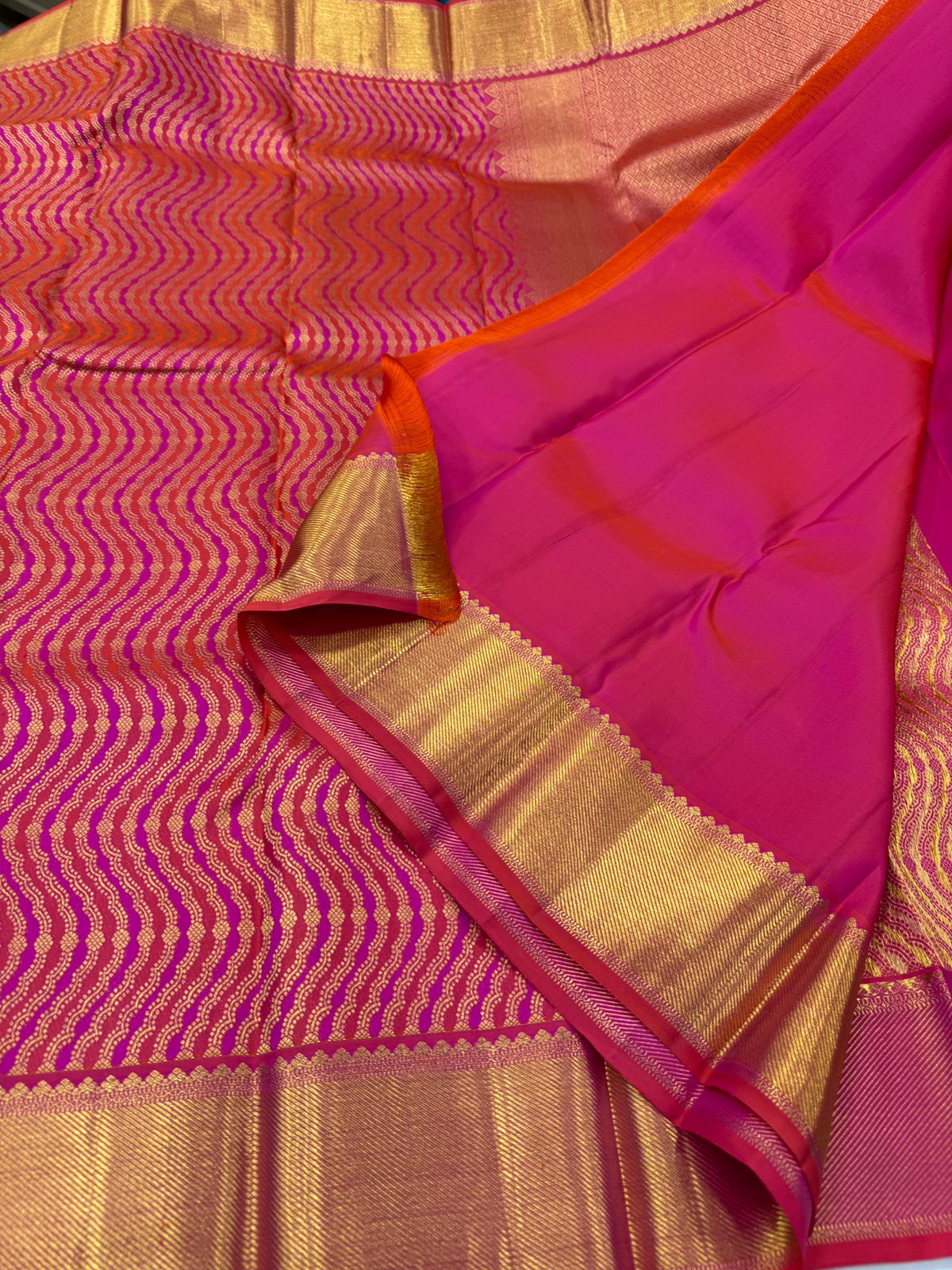Red orange dual tone jacquard
