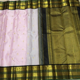 Lavenderish pink with dark purple bottle green buttas korvai