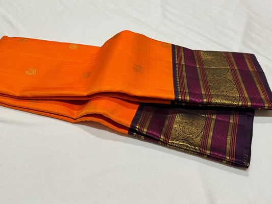 Orange / beetlenut purple varisaipet buttas korvai