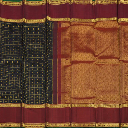 Black with maroon checks laksham buttas rettapate